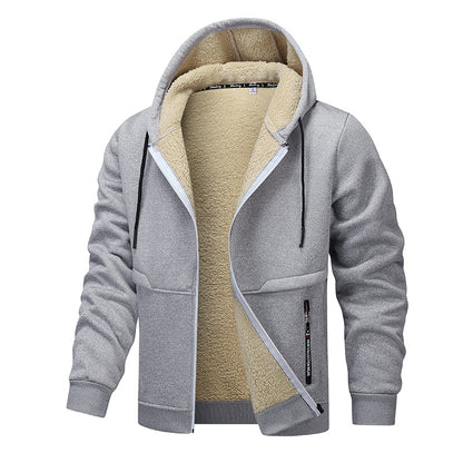Casual Hoodies For Men Heavyweight Fleece Sweatshirt Winter Men Gym From House Light Gray L