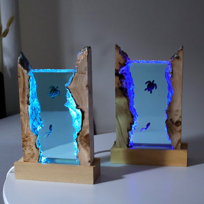 Marine Cave Diver Desktop Decoration Creative Art Lamp Holder