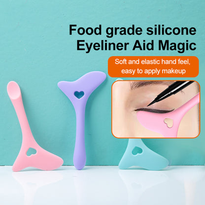 Silicone Eyeliner Stencil Wing Tip Mascara Drawing Lipstick Aid Face Cream Applicator For Beginners Makeup Tool Eyeliner Stencils Silicone Winged Tip Eyeliner Aid Eyebrow Pencil Stencil Reusable Beauty DealSniper.net