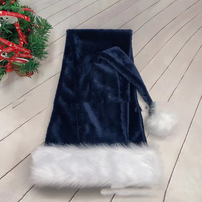 Extra Long Christmas Santa Hat Plush Christmas Decorations Holidays DealSniper.net Navy Blue 30x150cm