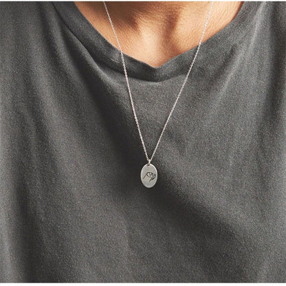 Simple Accessories Supply Lettering Oval Stainless Steel Necklace Jewelry Gym From House