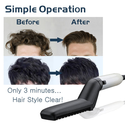 Electric Hair Straightener Brush Men Quick Beard Straightener Men DealSniper.net