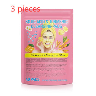 Turmeric Cleansing Pad Compressed Turmeric Kojic Acid Beauty dealsniper-net Yellow 40pcs3 pieces