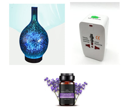 3D Firework Glass Vase Shape Aroma Diffuser 7 Color Led Night House dealsniper-net UP D AU