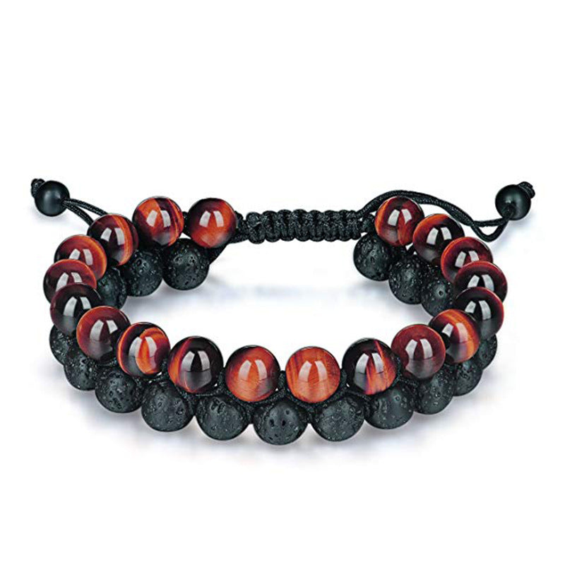 Tiger Eye Couple Bracelets Matte Black Agate Beads Bracelet Jewelry dealsniper-net D