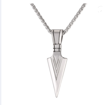 European America jewelry men stainless steel spear necklace with chain Jewelry dealsniper-net Steel color