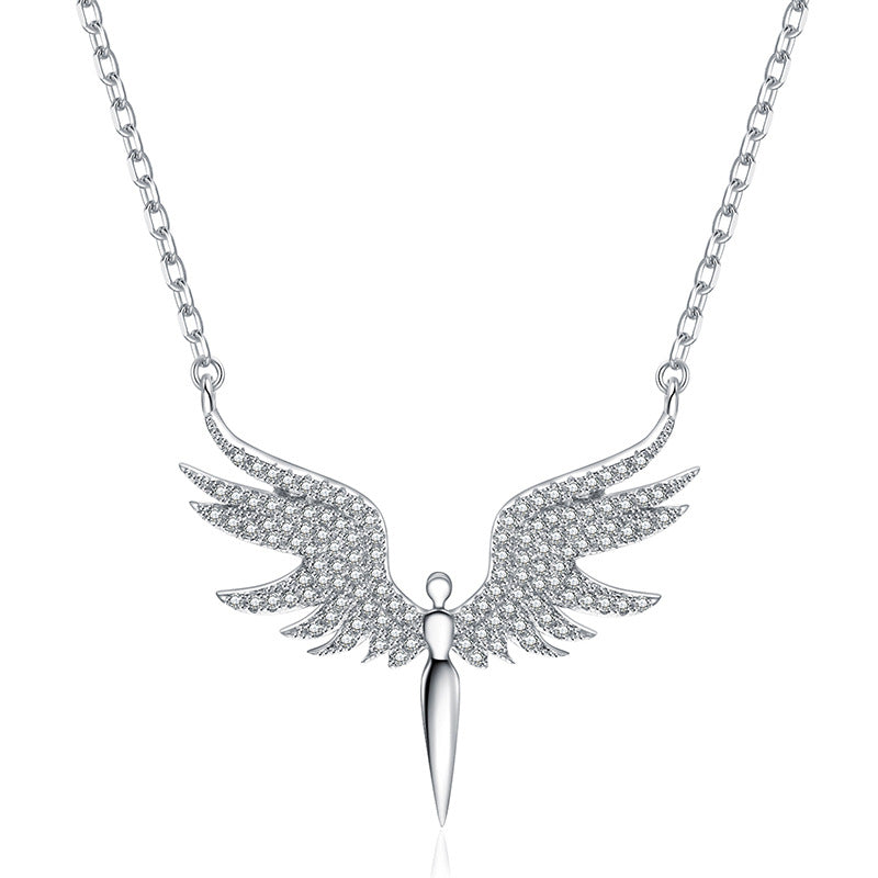 Titanium Steel Necklace For Women Creative Angel Wing Jewelry Gym From House Style 1