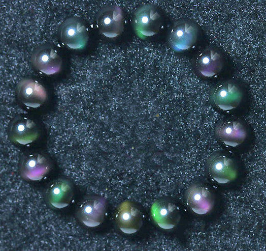 Rainbow Purple Green Eye Obsidian Bracelet Jewelry dealsniper-net