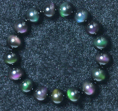 Rainbow Purple Green Eye Obsidian Bracelet Jewelry dealsniper-net