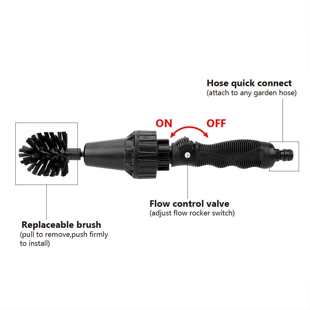 Water-driven Rotary Cleaning Brush Wash Hand-held Water Spray Brush Vehicle dealsniper-net