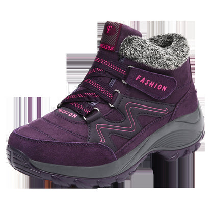 Hiking Shoes For Women Real Leather Non-Slip Outdoor Hiking Boots Women dealsniper-net Purple 35