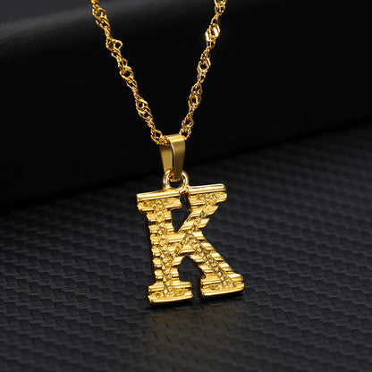 26 letters gold-plated pendant necklace Jewelry dealsniper-net K