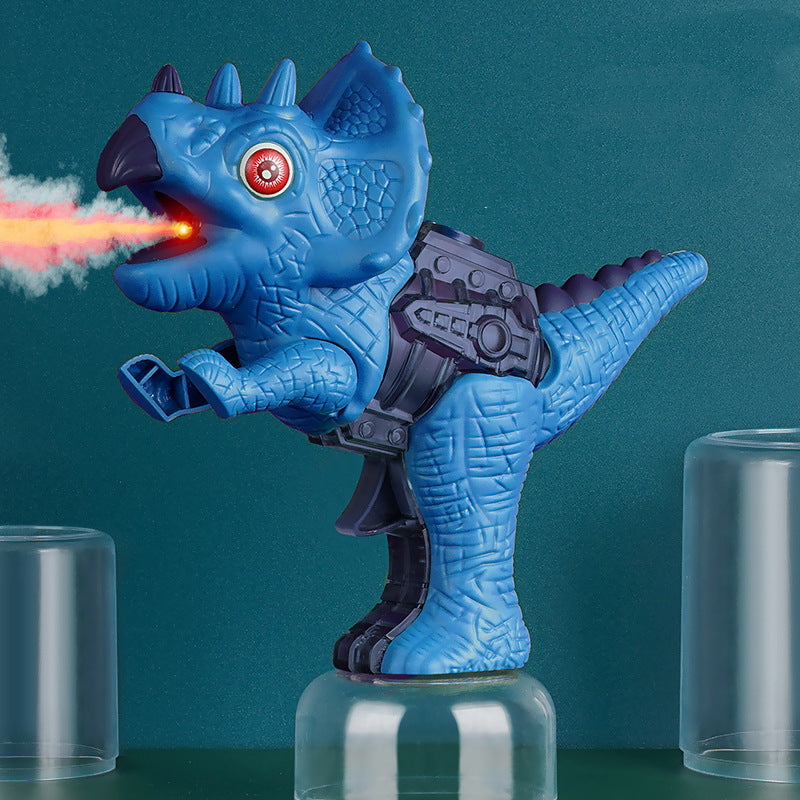 Dinosaur Sound Fire Spray Gun Tyrannosaurus Rex Triceratops Sound Light Summer Outdoor Disinfection Safe Gun Kids Toy Portable Kids dealsniper-net Blue triceratops