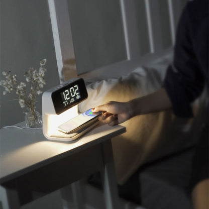 Creative 3 In 1 Bedside Lamp Wireless Charging LCD Screen Alarm Clock Gadgets dealsniper-net