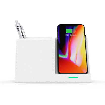 Leather Pen Holder Wireless Charger Wireless Phone Charger Electronics DealSniper.net