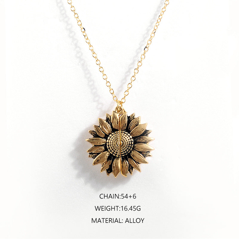 Double-sided Alloy Flower Short Clavicle Jewelry dealsniper-net