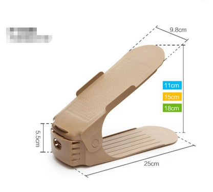 Adjustable Double Stand Shoe Support Lock Closet Cabinet Storage Rack House DealSniper.net Coffee 1pc adjustable