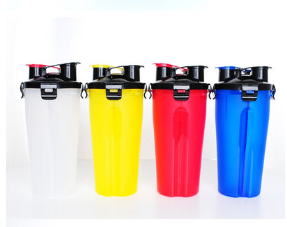 2 In 1Pet Water Bottle Dispenser Travel Portable Bowl Pets Gym From House