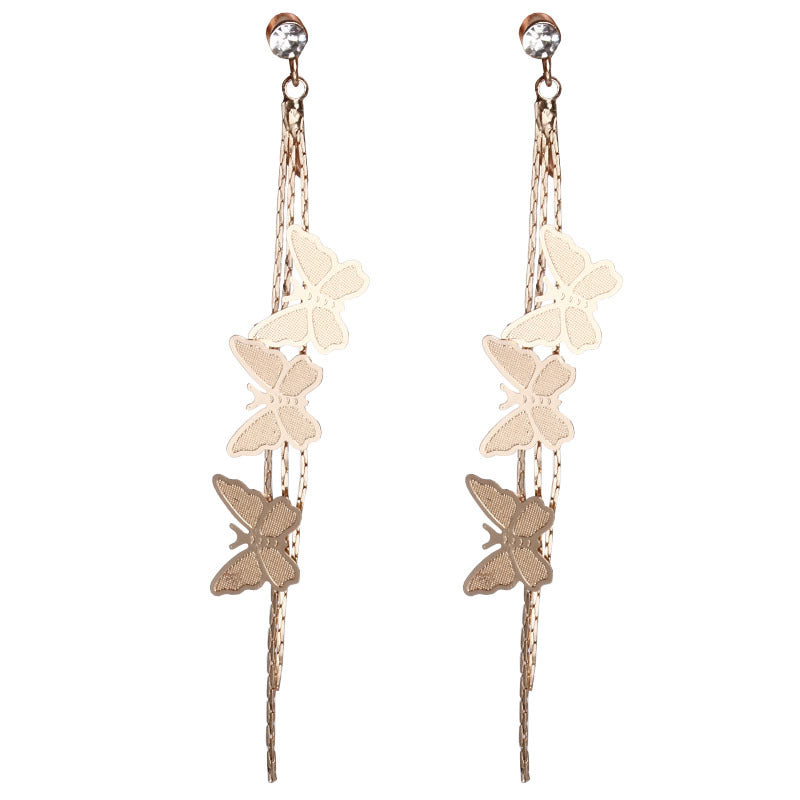 Butterfly tassel earrings