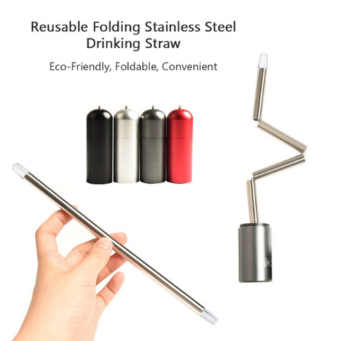 Portable Collapsible Reusable Stainless Steel Straw Eco-Friendly Kitchen DealSniper.net