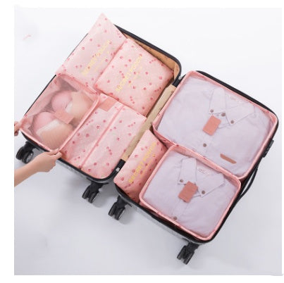 Durable Waterproof Nylon Packing Cube Travel Organizer Bag Women dealsniper-net Cherry powder