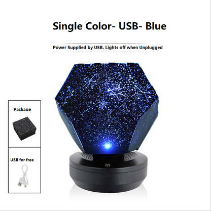 LED Starry Sky Projector Night Lights 3D Projection Night Lamp USB Charging Home Planetarium Kids Bedroom Decoration Room Lighting Home dealsniper-net USB Blue