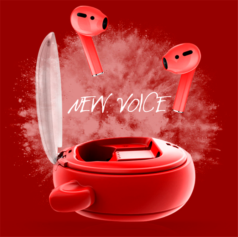 Macaron Red Tws5.0 Wireless Bluetooth Headset Gadgets dealsniper-net