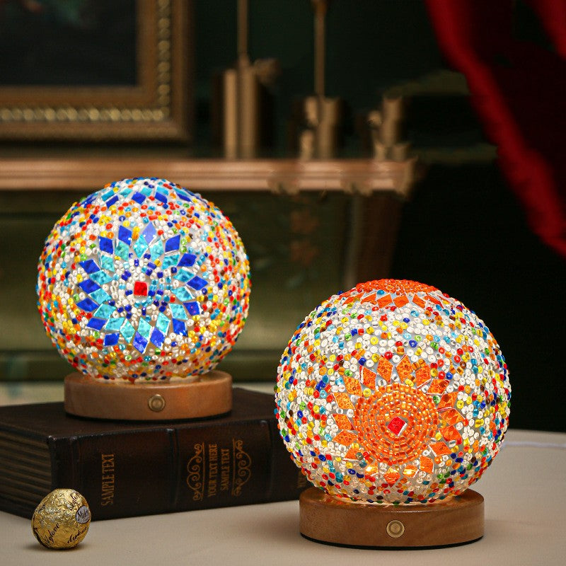 Small Night Light Bohemian Style Rechargeable Table Lamp Home Decor Gym From House
