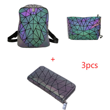 Luminous Makeup Bag Lattice Design Geometric Bag Women dealsniper-net G