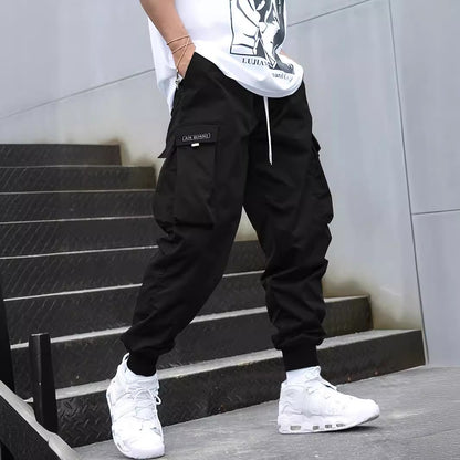 Multi-pocket Cargo Pants Men's Casual Hip-Hop Drawstring Men Gym From House