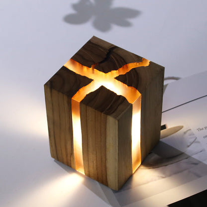 Creative Table Lamp Adjustable Bedside No Glare Decorative Wood