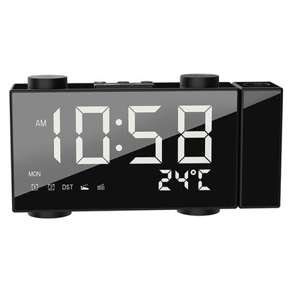 FM Radio Projection Alarm Clock With Digital Display Home Decor DealSniper.net white