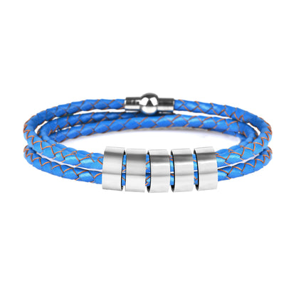 Letter Bracelet Customization Jewelry dealsniper-net Blue 5 beads 63cm