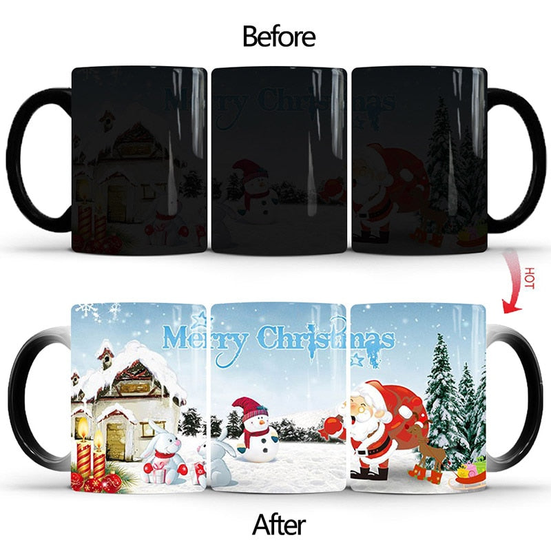 Merry Christmas Magic Mug Temperature Color Changing Mugs Gifts