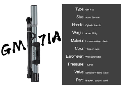 High-pressure bicycle pump Outdoor dealsniper-net GM 71A