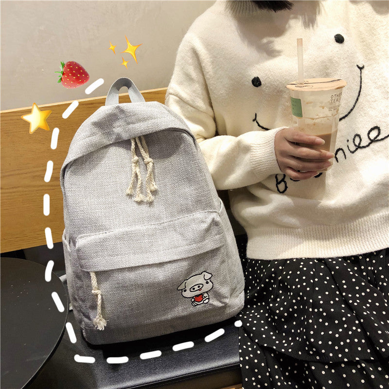 New Fashion Joker Simple Solid Color Backpack Women Gym From House