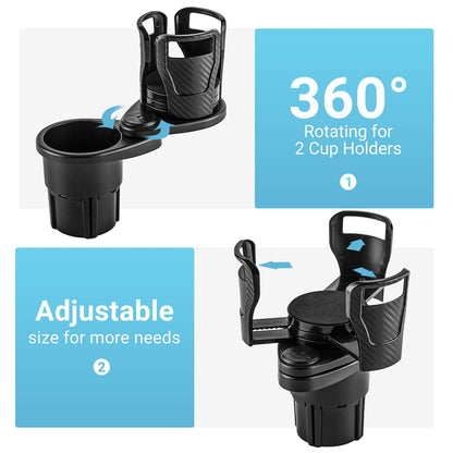 Car Drinking Bottle Holder 360 Degrees Rotatable Water Cup Holder Sunglasses Phone Organizer Storage Car Interior Accessories Vehicle dealsniper-net