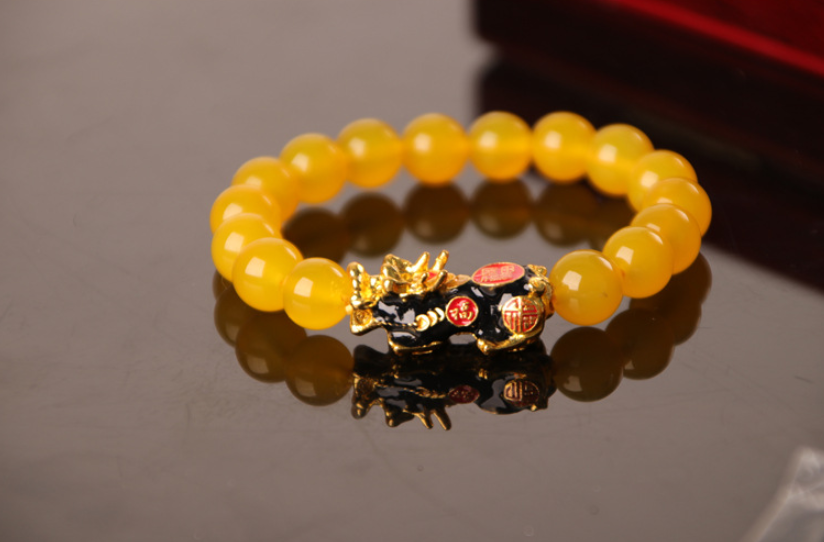3D Gold Plated PiXiu Bracelet Jewelry DealSniper.net Yellow