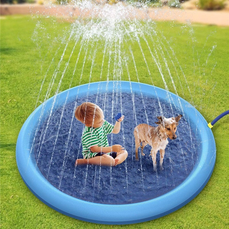 Non-Slip Splash Pad For Kids And Pet Dog Pool Summer Outdoor Pets dealsniper-net Blue150cm