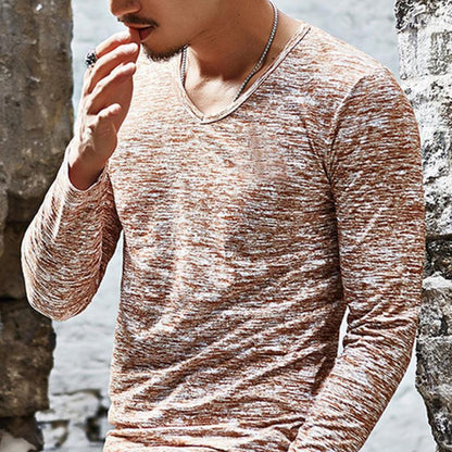Long Sleeve T-Shirt Men Spring Autumn Fashion Men DealSniper.net Beige 3XL