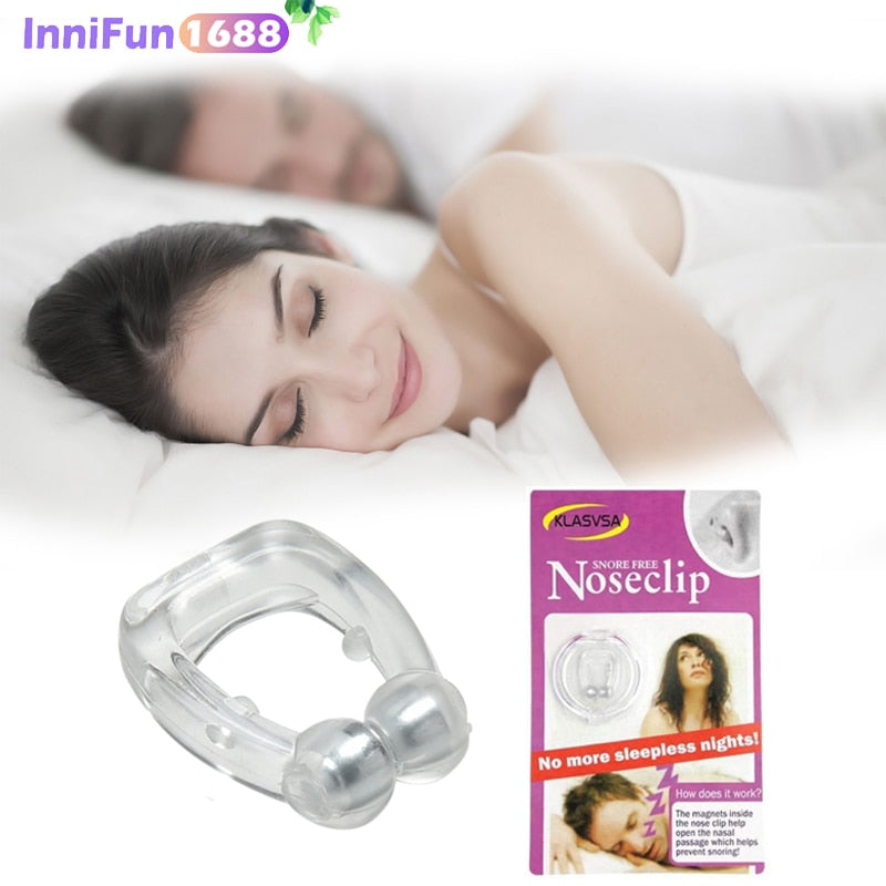 Silicone Magnetic Anti Snore Stop Snoring Nose Clip Sleep Tray Sleeping Aid Apnea Guard Night Device Health dealsniper-net