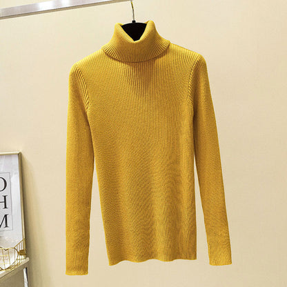 Turtleneck Sweater Women Knit Bottoming Shirt Winter Keep Warm Women dealsniper-net Yellow One size