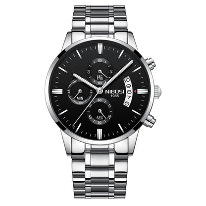 Men Watch Chronograph Sport Mens Watches Top Brand Men DealSniper.net A Silver black
