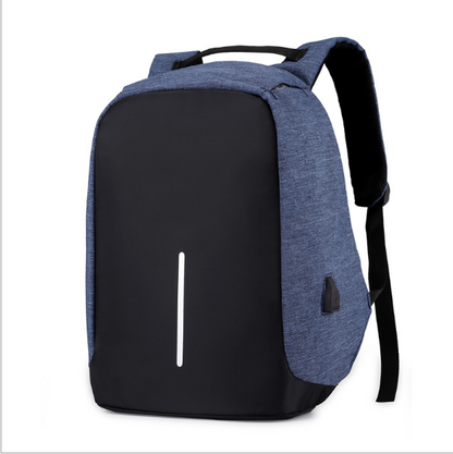 Multi-Functional Water Resistant USB Charging Computer Notebook Backpack Bag Men dealsniper-net Navy Blue