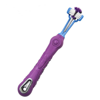 Three Sided Pet Toothbrush Dog Brush Bad Breath Tartar Teeth Care Pets Gym From House Violet
