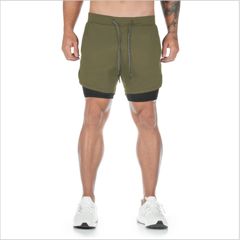 Summer Running Shorts Men 2 in 1 Sports Shorts Men dealsniper-net Army Green 3XL