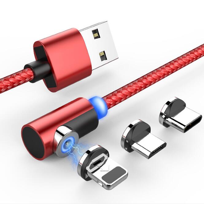 Nylon Braided Magnetic Mobile Phone Charging Cable Gadgets dealsniper-net 3 heads 2 m