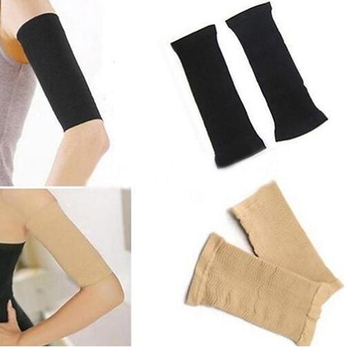 Women Arm Shaping Sleeves Ladies Elastic Slimming Shaperwear Deals DealSniper.net black and skin set