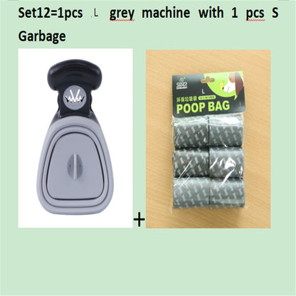 Dog Pet Travel Foldable Pooper Scooper With 1 Roll Pets Gym From House Set 12 GreyLXS