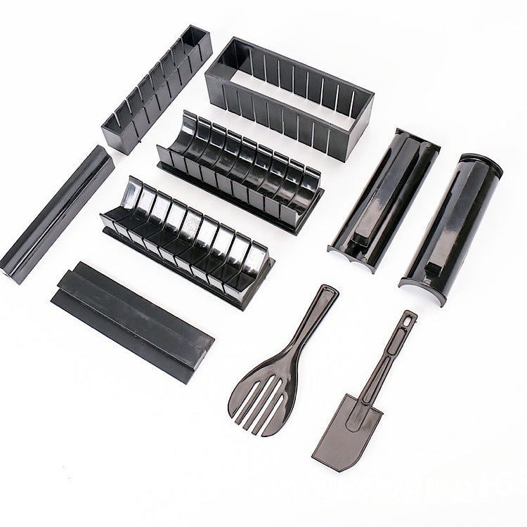 DIY Rice Ball Sushi Maker Mold Kitchen Sushi Making Tool Set Kitchen DealSniper.net Black 10pcs